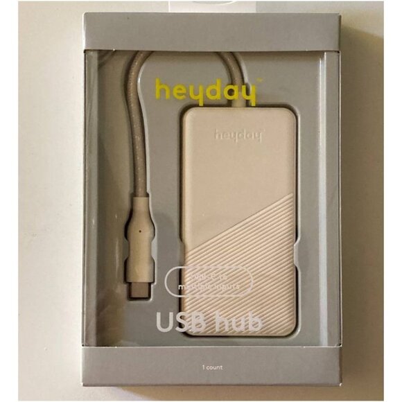 heyday USB-C Hub Adapter Stone White Multiport Expansion Device - Picture 1 of 6